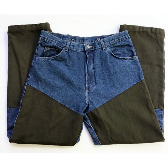 Wrangler ProGear Jeans Upland Pant Mens 38x32 Blue Cotton Denim Action Gusset - Picture 1 of 10